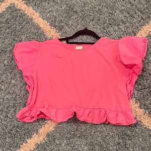 Zara Kids Pink Ruffle Sleeve Tee